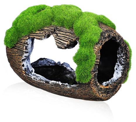 ORFOFE Fish Tank Hideout Mit Realistischem Moosdesign Dekorative Fischhöhle Robustem -Material Für Aquarien Und Installieren Für Betta-Fische Und Andere Aquarienbewohner