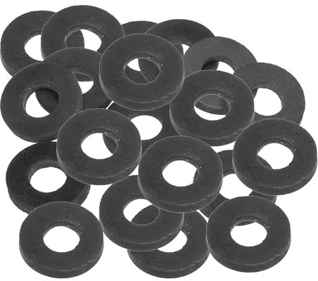 PATIKIL M10 Rubber Flat Washer, 20 Pack 10mm ID 22mm OD 3mm Thick Sealing Spacer Gasket Ring for Faucet Pipe Water Hose Fastener Bolt, Black