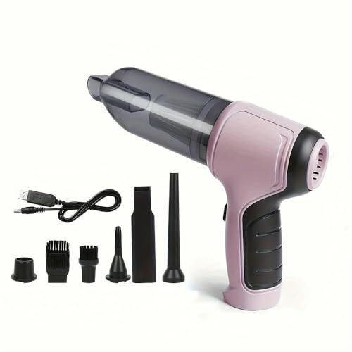 Aspirapolvere Portatile 3 in 1 per Auto SYJYM, Ricaricabile, Potente aspirazione con Kit di Accessori per soffiaggio, per Uso Domestico e in Auto