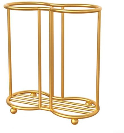 Lecreatekit Questo scaffale in metallo fornisce una soluzione intelligente per riporre bicchieri d'acqua e bicchieri usa e getta ordinatamente senza forare (oro (oro (telaio doppio))