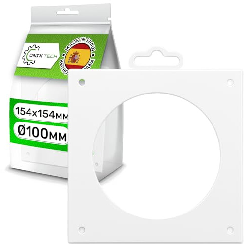Piastra di Montaggio per Tubo di Ventilazione Ø 100 mm 154x154 mm - MADE IN SPAIN - Garanzia di 5 Anni - ONIX TECH