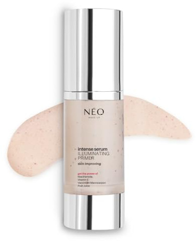 NEO MAKE UP Primer Illuminateur – Effet Éclat – Booster d’Hydratation – Avec Niacinamide et Complexe Vitaminé – Pour Peau Sèche et Fatiguée – Utilisation 3-en-1 – 30 ml