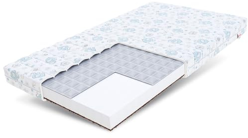 FDM Miki Kindermatratze 80x160 cm Kaltschaummatratze Höhe 9 cm Härtegrad H2 H3 Kokoseinlage Buchweizen Öko-Tex Allergikergeeignet Matratzenbezug Dumbo