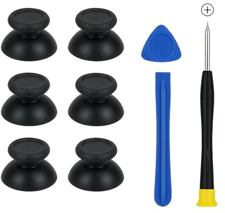PS5 Controller Sticks,Thumbstick Silikon Kappe und Reparaturwerkzeug Kit,Texturierte Analoge Joystick Attachment für Verbessert die Genauigkeit und Haltbarkeit,Premium