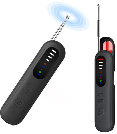 Yesimola Detector de Cámara, Detector de Cámara Oculta, Escáner de Señal Inalámbrico RF, Anti-Espía GPS Tracker Escáner Detectar para Oficina, Hotel, Casa