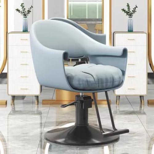 Dalumian Poltrona da parrucchiere, girevole a 360 gradi, ampia seduta, poltrona per parrucchiere, spa, cosmetologia, shampoo, trecce, multifunzione per salone di bellezza e barbiere(Blue,C)