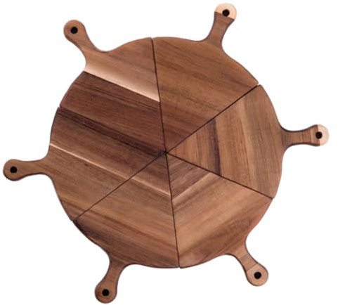 CIYODO Juego de 6 Bandejas Divisibles de Madera para Pizza