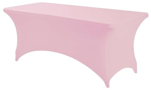 ANNAFRIS Tovaglia Estensibile 6 feet, 183x76x76cm Copritavolo Rettangolare in Spandex, Lavabile Copertina da Letto di Bellezza, per Patio, Matrimoni, Banchetti (rosa)