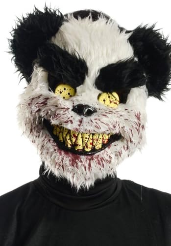 jokeshop Fluffy Panda Horror Mask Halloween Killer Bear Scary Fancy Dress Half Face Mask Masquerade