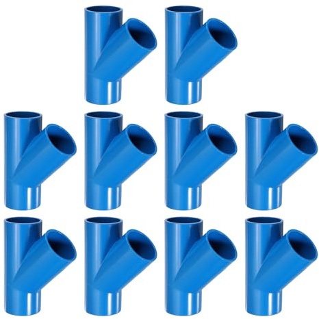 QUARKZMAN 10 Pezzi di Raccordi in PVC, Raccordi A 3 Vie A 45 Gradi 1.5 1.6 Gomiti in PVC Raccordi per Tubi in PVC Giunti in PVC Connettori per Angoli di Mobili Fai da Te, Blu