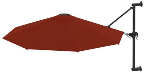 Generico Ombrellone a Muro con Palo in Metallo 300 cm Terracotta,Prato e Giardino,Vita all'aperto,Ombrelloni e parasole-47299
