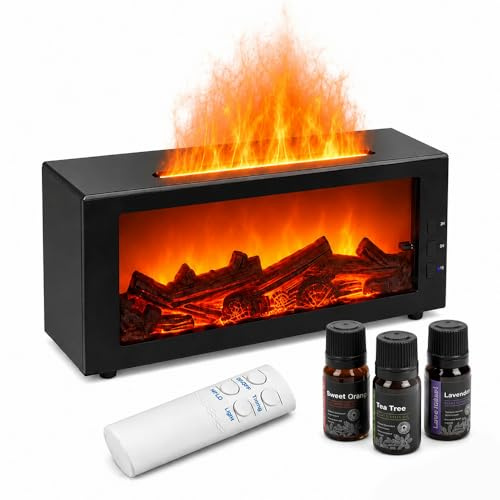 300ml Fireplace Diffuser,Essential Oil Diffuser with Remote Control