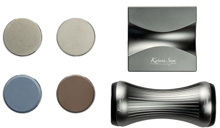 Katana Saya Roller Sharpener, 4 Grit Discs, Manual Knife Sharpener for Japanese, European, Hunting Knives and Cleavers