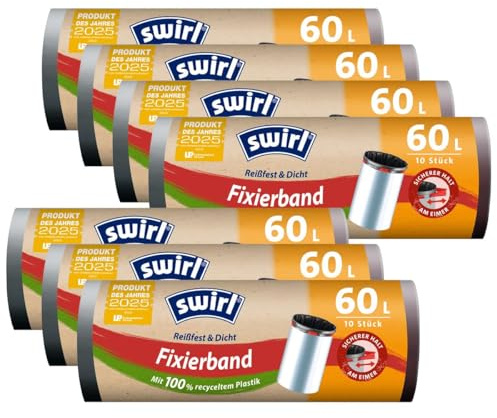 7X Swirl Fixierband M??llbeutel 60L (10 STK./Rolle)