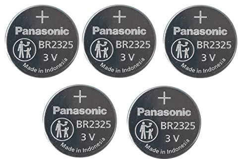 5 pilas de botón de litio Br2325 Panasonic de 3 voltios (Cr2325)