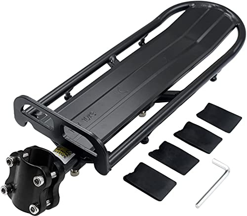 Bike Rear Rack Retractable Aluminum Alloy Bicycle Cargo Rack Mount Cycle Luggage Carrier Rear Seat Post Rack, Max Weight 22lb