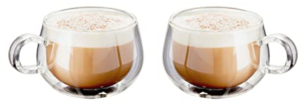 Horwood JDG35 - 2 tazze da cappuccino in vetro, 225 ml