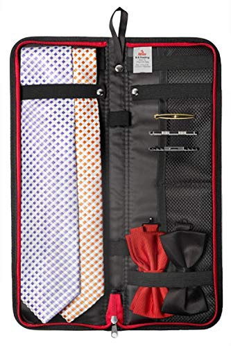 Travel Essentials Travel Tie Case, Black (18 X 6) Cuff Link/Tie Clips Storage. Holds even the longest Ties