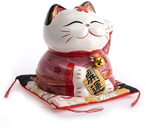lachineuse – Japanische Katzenfigur – Maneki Neko Kawaii – 13 x 11 x 11 cm | Maneki-Neko-Figur, japanische Glückskatze, dekorative Statuette, Geschenkidee aus Japan