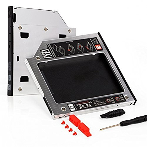 Neuftech® 2ème 2.5'' HDD SSD Adaptateur de Caddy Disque Dur 9.5 mm SATA vers SATA pour HP Dell Acer ASUS Lenovo Ordinateurs Portables