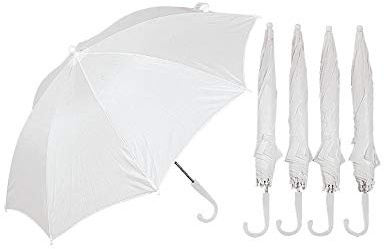 Fun Express White Umbrella for Kids DIY Paintable Craft Kit - 6 Pack Small Umbrellas for Girls Ages 4-8 | Decorative Children's Rain Protection with Safety Features for School Projects