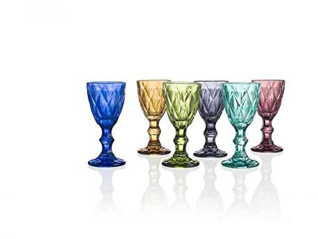 BRANDANI 54211 Bicchiere da liquore Diamond, Vetro, Multicolore