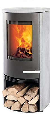 TermaTech S01-618 TT20S Kaminofen Stahl Schwarz/Speckstein/A+