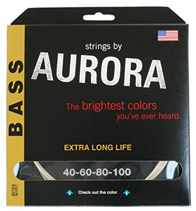 Aurora aurwht. 40–100 Premium Farbige Bass Gitarre Saiten, weiß, 40–100