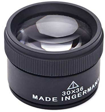 30X Metal Pocket Magnifier Jewelry Appraisal Magnifying Glass Professional Scientific Document Reading Loupe Double Lenses Round Magnifier for Books Newspapers Maps Coins Jewellery Hobbies Crafts