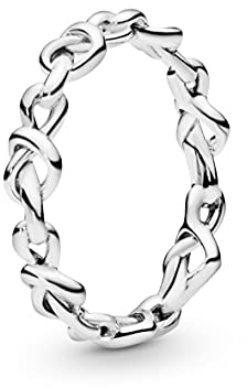 PANDORA Moments Knotenherzen Ring in der Farbe Silber aus Sterling-Silber in der Größe 58, 198018-58