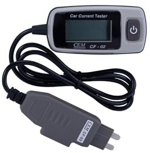 CEM CF-02 KFZ Flachsicherungstester mit LCD Display/ 48V/ 20A/ Standard-Adapter, Grau