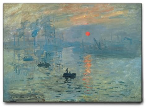 Giallobus - Gemälde - Claude Monet - Sonnenuntergangspanorama über dem Meer - Leinwand - 100x70 - Bereit zum Aufhängen - Moderne Gemälde für zu Hause