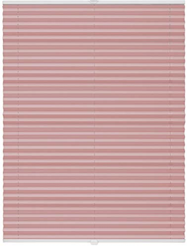 ondeco Plissee ohne Bohren mit Klemmträger, Sonnenschutz für Fenster innen, Jalousien Fenster ohne Bohren Blickdicht, Faltrollo Sichtschutz für Tür Fensterrahmen, Rollo Rosa 45x130 cm