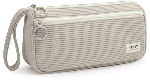 KALIDI Mäppchen Federmäppchen Mädchen Teenager Stiftetasche Stiftemappe Cord-Stoff Federtasche Pencil Case Schulmäppchen für Schule, College, Arbeit