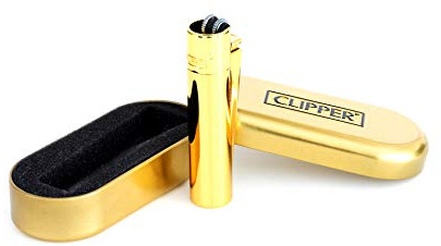 Sunmondo Clipper Metall Gold Glänzend – Clipper Metall Feuerzeug – wiederbefüllbar