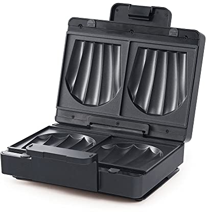 Wilfa EASY MELT Sandwichtoaster – Sandwichmaker mit herausnehmbaren Platten für alle Brotsorten und große Scheiben, doppelte Antihaftbeschichtung, schwarz, SAM1B-1000