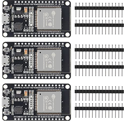 3 pack ESP32 ESP-32S Development Board 2.4 GHz Dual Core WLAN WiFi + Bluetooth 2-In-1 Microcontroller ESP-WROOM-32 Chip CP2102 for Arduino