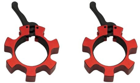 HulkFit Quick Release 2” Lightweight Aluminum Barbell Clips Clamps Collars Weightlifting Strength Training Accessories - Red