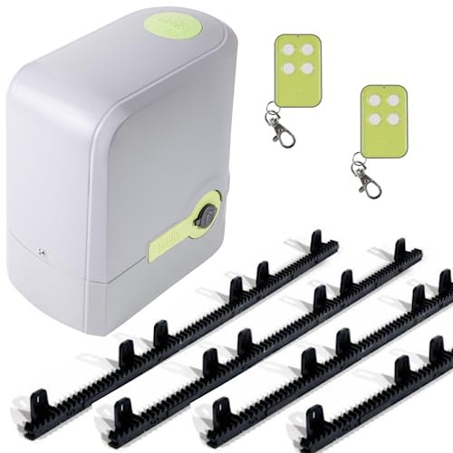 Motor Puerta Corredera - Kit motor puerta de garaje corredera 500 kg - Motor puerta corredera - Incluye motor, cuadro de control, 2 mandos a distancia y 4 metros de cremallera nylon MOTIC