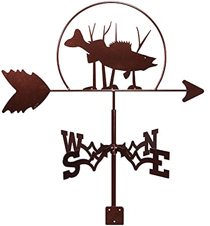 Metall-Wetterfahne, Fisch-Ornament, Wetterfahne, Gartenpfahl, Windfahne, Windrichtungsanzeiger, Professionelles Messwerkzeug Für Die Dekoration Auf Dem Hofdach