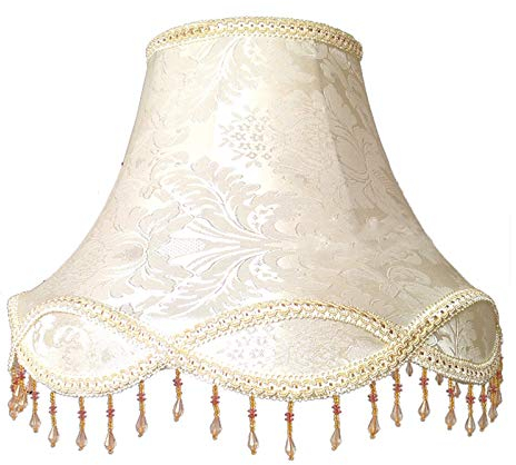 CWCQGH Lampenschirm, weißer Stoff-Stoff-Lampenschirm, Kristall-Tischlampen-Lampenschirm, luxuriöser hängender Perlen-Nachttischlampen-Lampenschirm, 40 cm