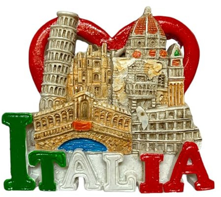 Calamita Magnete da frigorifero 3D di Resina Monumenti Italia Souvenir Regalo Casa Cucina da Collezione 7X6 cm (60455)