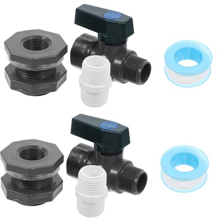 POPETPOP 2set Rain Barrel Adapter Thread Rainwater Collection Kit for Garden Hose Connectors