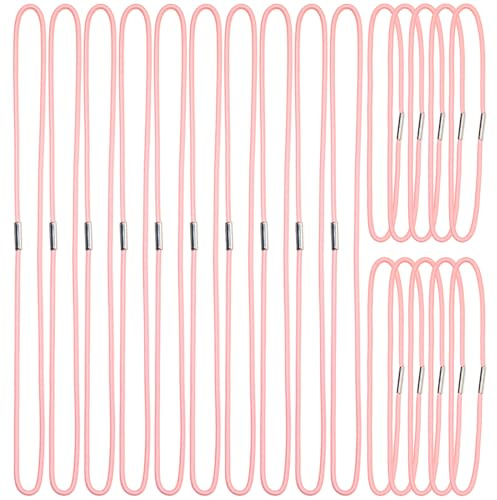 Mini Skater Travel Notebook Thick Elastic Bands Planner Refills Insert Connection Replacement Straps for Travel Journals Accessories, Two Sizes, 20Pcs (A5 & Passport Size) (Pink)