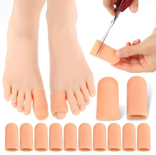Dimeho Zehenschutz GroßEr Zeh 12 Stück Gel Zehenkappe und Schutz für Großen Zeh für Frauen & Männer Zehenkappen Schmerzlinderung Polsternde Zehenhüllen für Eingewachsene Zehennägel Hühneraugen Blasen