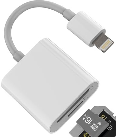 Kartenleser Lightning auf SD Micro SD (2-in-1), zertifiziert für Apple MFi für iPhone 14 13 12 11 Pro Max 7 8 für iPad Adapter TF Speicher Card Reder Kamera Transfer Compact Flash Adapter