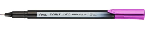 Pentel Pointliner Colour S40 Fineliner - Dye Ink, 0.4 mm, Fuchsia (Pack of 12)