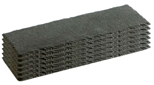 AC - Pack de 6 Platos de Pizarra - Forma Rectangular - Platos Llanos de Piedra Natural para Servir Alimentos, quesos, Aperitivos - 30 x 10 cm