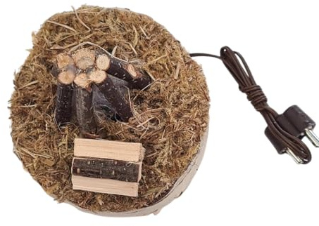 BELI-BECO 9481 Lagerfeuer - Feuerstelle für Krippe mit LED-Beleuchtung - Krippenbeleuchtung - rote LED E 5,5-4,5 V - 0,2A (55 mm)