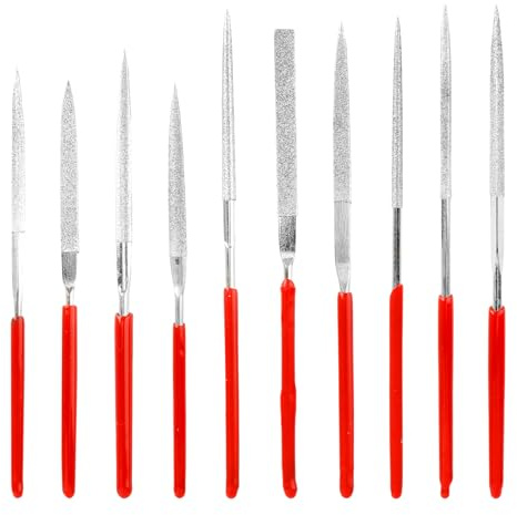 Needle Files Set 2 * 100Mm,10Pcs - Diamond Needle File for Metal,Professional Diamond Mini Files for Metal,Wood & Jewelry - Hardened Steel Precision Files for Model Making,DIY & Craft